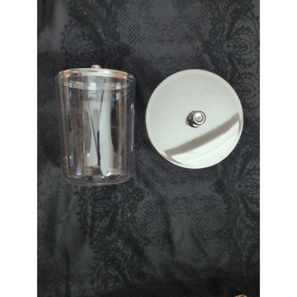 Acrylic Storage Jar W/ Lid Cotton Balls Q-Tips Makeup Bathroom New Classy Bath